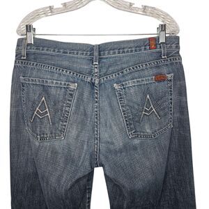 7 for all Mankind Men's Jeans A Pocket Relax Button Fly 34x30 Straight Leg Blue